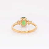 Aranya 14k Solid Gold Tsavorite Garnet Ring with Natural Diamonds Accents | Round 7x5mm