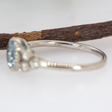 Anika 14K White Gold Brazilian Aquamarine Diamond Ring | Round 6.5mm