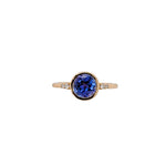 Nivya 14K Yellow Gold 1.24cts AAA Tanzanite Diamond Ring | Round 7mm
