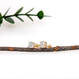 Round 14K Gold Lab Diamond Four Prong Solitaire Stud Earrings | 3mm 4mm 5mm 6mm 7mm 7.3mm 7.5mm