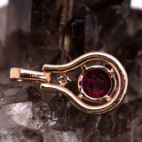 Riya 14K White Gold Rubellite Tourmaline Diamond Pendant | Round 6mm