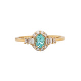 Pakhi 14K Yellow Gold Paraiba Color Tourmaline Diamond Ring | Oval 5.5x4mm