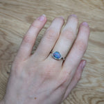 little love 14k white gold 0.91cts boulder opal diamond ring