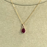 Elegant Ruby Pendant w Diamond Accents