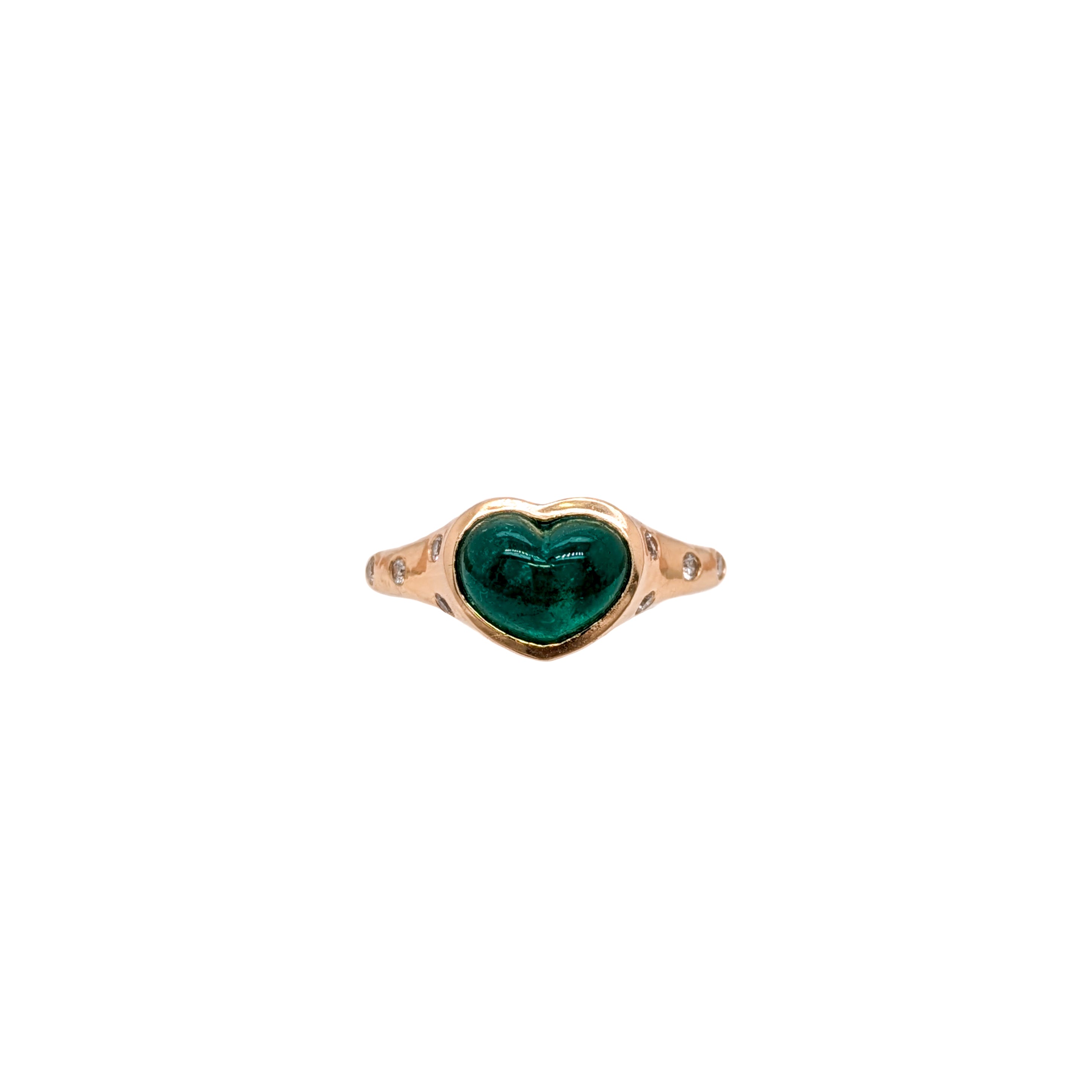 Yemi 14K Yellow Gold 2.32cts Emerald Diamond Promise Ring | Emerald - 9.4x7.3x5.3mm