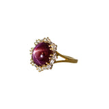 Chitra 14K Yellow Gold Madagascar Star Ruby Diamond Ring | Oval 11x9.5mm
