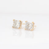 Vera Golden Glow Lab Diamond Stud Earrings: 14k Solid Gold, Round 5.5mm