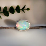Sasha 14K White Gold 9.43cts Opal Diamond Ring | Oval 20x15mm
