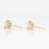 Vera Golden Glow Lab Diamond Stud Earrings: 14k Solid Gold, Round 5.5mm