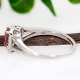Navika 14K White Gold Pink Tourmaline Diamonds Ring | EM 6x4mm