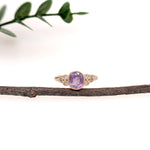 virgo 14k yellow gold 1.26cts purple sapphire diamond ring | oval 7x6mm