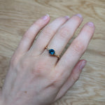 tia 14k yellow gold 0.80cts london topaz diamond ring | round 6mm