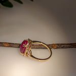 Angelic 14K Yellow Gold 5.87cts Star Ruby Diamond Wedding Ring | Oval - 12.5X8mm