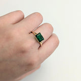 Asra 14K Yellow Gold 1.63cts Zambian Emerald Ring | Emerald Cut 8.5X6.2mm