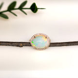 liora 14k yellow gold 6.77cts opal diamond ring | oval 15x12mm