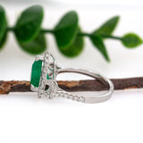 GIA Certified 2.08cts Colombian Emerald Ring w Earth Mined Diamonds in Solid 14K Gold | Pear 10x8mm