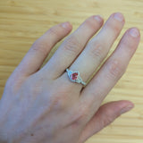 Samira 14K White Gold 0.575cts Padparadscha Sapphire Diamond Ring | Pear Shape 6x4.6mm
