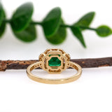 Cati 14K Yellow Gold 1.28cts Emerald Diamond Engagement Ring | Emerald Cut 6.5mm