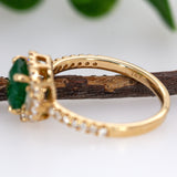 Cati 14K Yellow Gold 1.28cts Emerald Diamond Engagement Ring | Emerald Cut 6.5mm