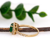 Cati 14K Yellow Gold 1.28cts Emerald Diamond Engagement Ring | Emerald Cut 6.5mm