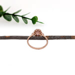 Henna 14K Rose Gold 1.19cts Padparadscha Sapphire Diamond Ring | Oval 6X4.5mm