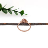 Henna 14K Rose Gold 1.19cts Padparadscha Sapphire Diamond Ring | Oval 6X4.5mm