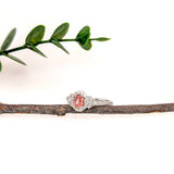 Radha 14K White Gold 0.53cts Padparadscha Sapphire Diamond Ring | Oval 5x4mm