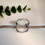 Sasha 14K White Gold 9.43cts Opal Diamond Ring | Oval 20x15mm