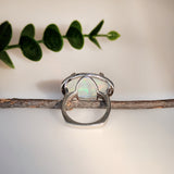 Sasha 14K White Gold 9.43cts Opal Diamond Ring | Oval 20x15mm