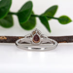 Anya 14K White Gold 0.52cts Padparadscha Sapphire Diamond Ring | Pear 6x4.5mm