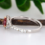 Anya 14K White Gold 0.52cts Padparadscha Sapphire Diamond Ring | Pear 6x4.5mm