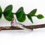 Anya 14K White Gold 0.52cts Padparadscha Sapphire Diamond Ring | Pear 6x4.5mm