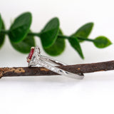 Anya 14K White Gold 0.52cts Padparadscha Sapphire Diamond Ring | Pear 6x4.5mm