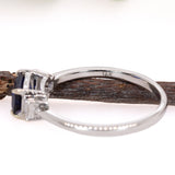 Ami 14K White Gold 1.07cts Sapphire Diamond Ring | Emerald Cut 7x5mm