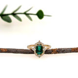 Vintage Style Art Deco Diamond Halo Ring Semi Mount in Solid 14K Gold