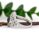 Yeri 14K White Gold 2.13cts Ceylon Sapphire Diamond Ring | Round 7mm