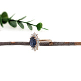 Forever Promise 14K Yellow Gold 3.13ctsBlue Sapphire Diamond Ring | Oval 10x8mm