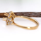 Rihanna 14K Solid Gold Ring Setting with Diamonds | Round 4mm 5mm