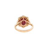 Chitra 14K Yellow Gold Madagascar Star Ruby Diamond Ring | Oval 11x9.5mm
