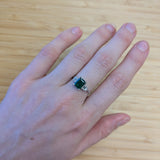 Femila 14K White Gold 1.5cts Zambian Emerald Diamond Ring | Emerald Cut 8x6mm