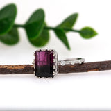 Saisha 14K White Gold Bi-Color Tourmaline Diamonds Ring | EM 10x8mm