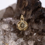Samridhi 14K Yellow Gold Diamond Pendant | Round 4mm