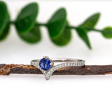 Niyati 14K White Gold Ceylon Blue Sapphire Diamond Ring | Round 4.5mm