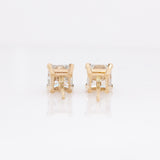 Vera Golden Glow Lab Diamond Stud Earrings: 14k Solid Gold, Round 5.5mm