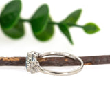 Anika 14K White Gold Brazilian Aquamarine Diamond Ring | Round 6.5mm