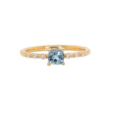 Misti 14K Yellow Gold Brazilian Aquamarine Diamond Ring | RD 4mm