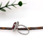laya 14k white gold 4.52cts rubellite diamond ring | oval 13.3x8.6mm