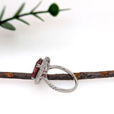 laya 14k white gold 4.52cts rubellite diamond ring | oval 13.3x8.6mm