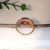 Bold Collection | 14K Yellow Gold 7.3cts Star Ruby Diamond Ring | Oval 10.5x9.6mm
