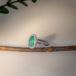 elysia 14k white gold 1.08cts boulder opal diamond ring | fancy shape 9x7mm